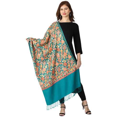 Women's Aari Embroidered Wool Stole